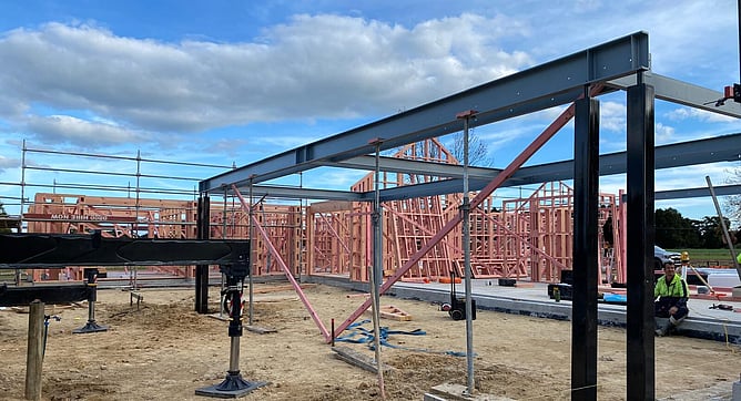 Morrinsville architectural home with steel by Alted Engineering