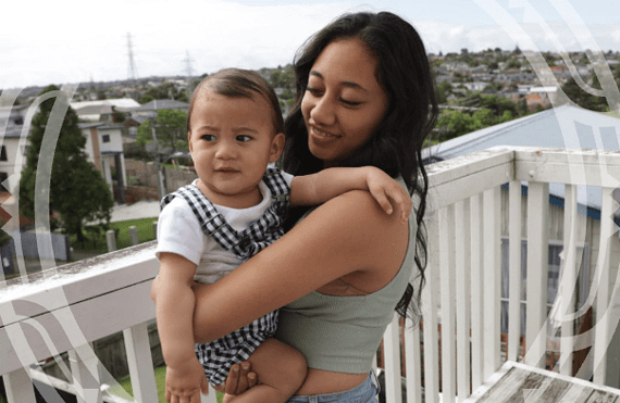 Young wahine with her pepe