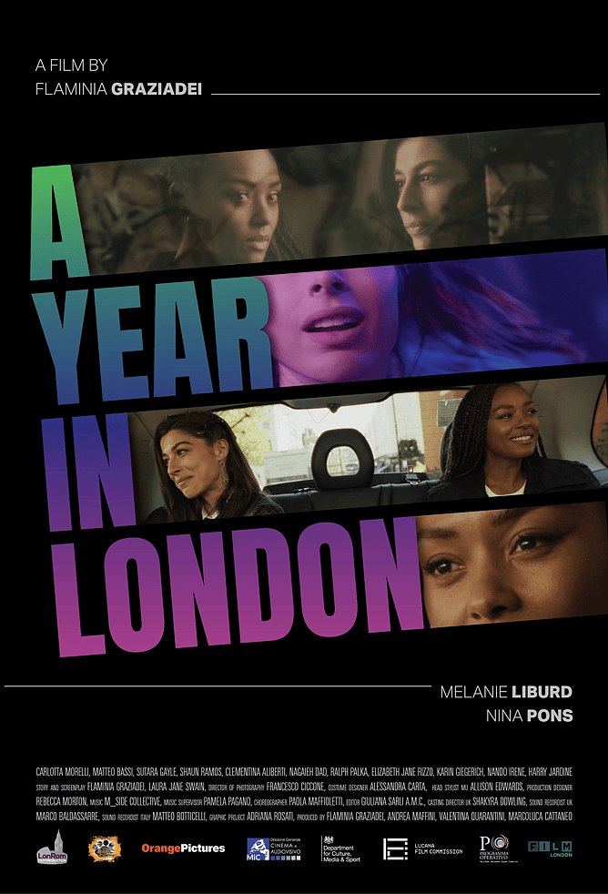 Poster for 'A YEAR IN LONDON', a 2026 LGBTQ+ romance drama directed by Flaminia Graziadei and released in UK and Irish cinemas from 17 July.