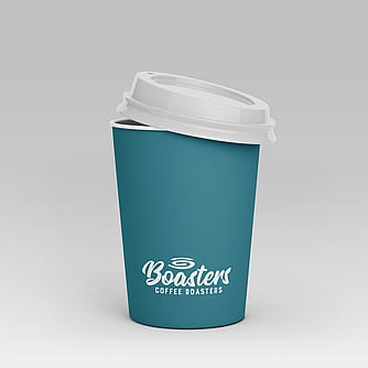 Example of coffee cup for Boasters Coffee Roasters, Rotorua, Naz