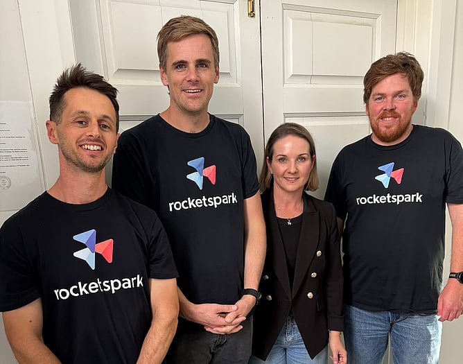 Sarah from Ahoy Studio with Tyron, Jeremey and Paul of Rocketspark