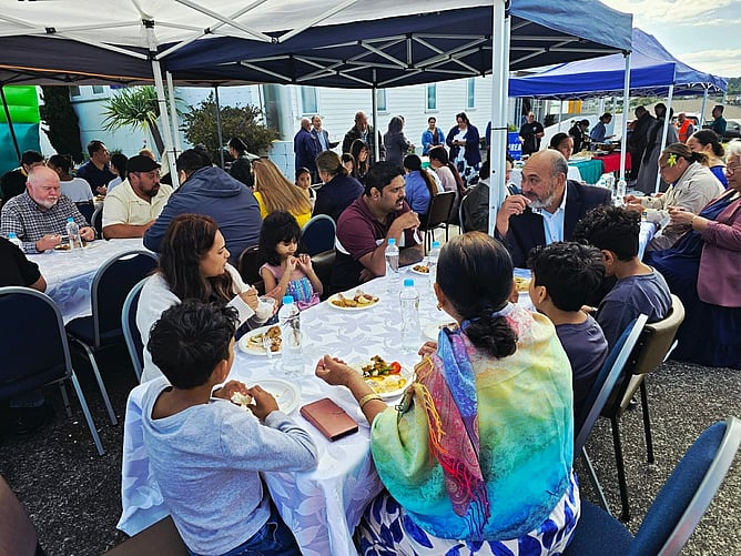 Sharing food together at LifeChurch Blockhouse Bay's One Year Anniversary celebration.