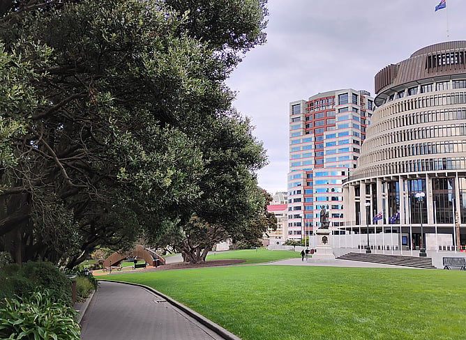 Parliament grounds in Wellington, New Zealand