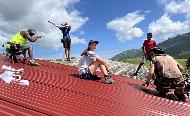 Believe it or not, kids can be really helpful! Our kids will be professional roofers in no time.