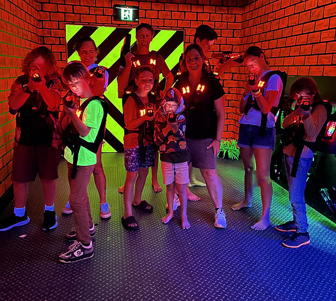Laser tag for Kelepi's 10th birthday. This one was planned months in advance and so much fun for all.