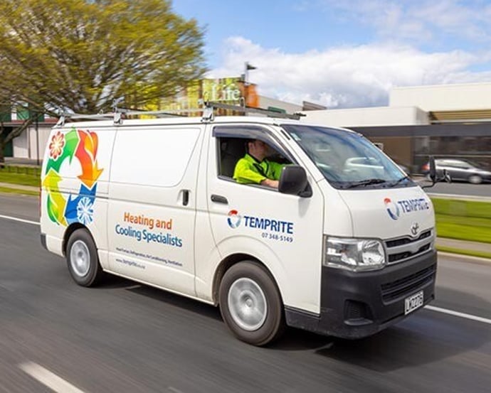 Temprite service van travelling to a BWOF inspection in Rotorua