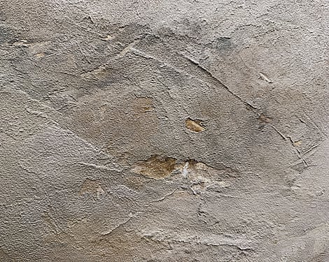 detail image showing raised ridges, pockets of exposed linen, sedimentary texture and softly blended muted smoky earth tones
