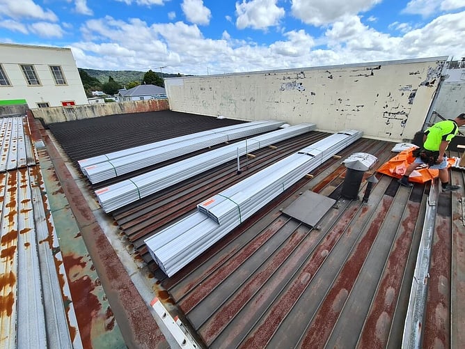 rusted roof being replaced in Bay of Islands by Flood Roofing