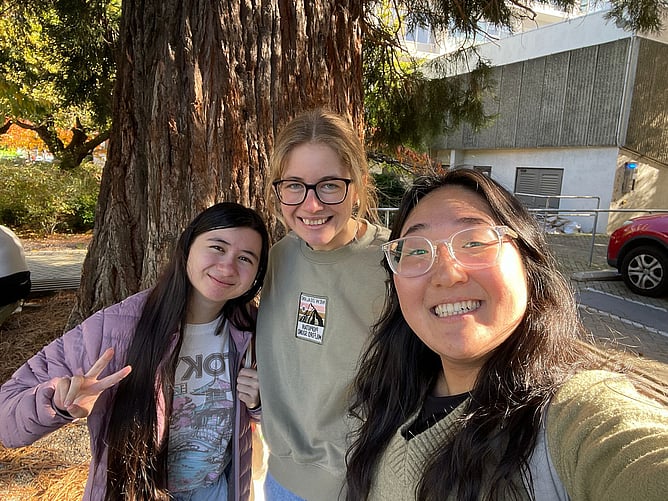 Cornerstone International Bible Church intern Avi van Noppen (centre) with friends.