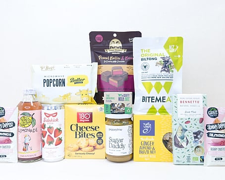 KYND Great NZ Snack Box &mdash; NZ snack gift box with popcorn, jerky, chocolate, biscuits, almonds and artisan snacks in signature white premium gift box