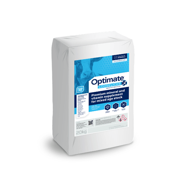 OptiMate Looselicks 20kg bag full spectrum mineral support for dairy cows