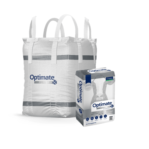 OptiMate Perform available in 20kg and 1 Tonne bags a special blend of macro minerals for dairy cows