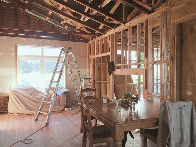 in the process of an old villa renovation by Whitechurch Construction