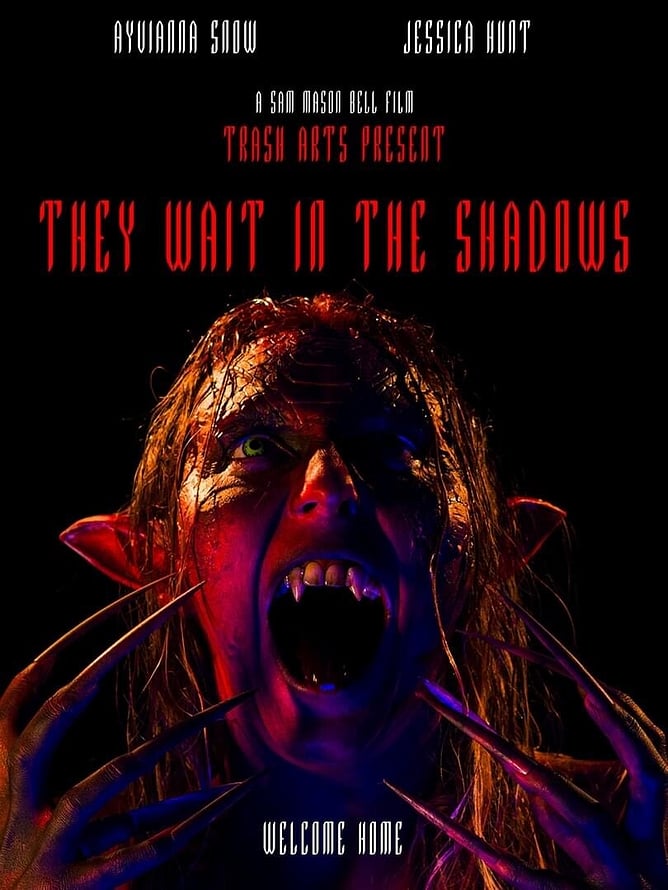 Poster for 'THEY WAIT IN SHADOWS', a 2026 British supernatural horror from Sam Mason-Bell, released on digital from 20 July via Miracle Media.