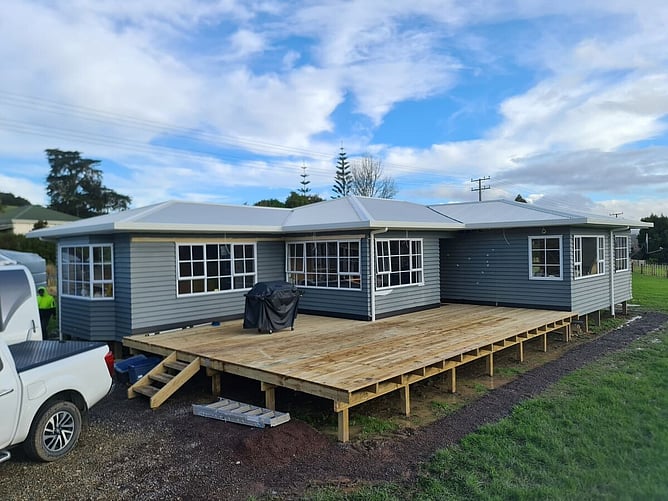 new build home in the Bay of Islands with new roof on