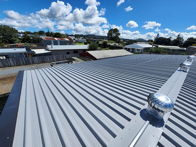 new roof in Bay Of Islands showing roof penetrations with vents added