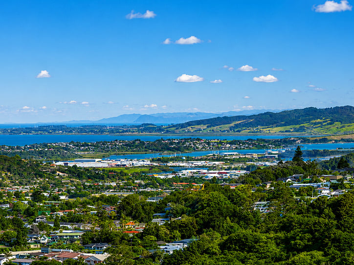 Aerial view of Whangārei illustrating future urban growth