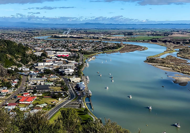 Aerial view of Whakatāne illustrating growth and regional planning in Eastern Bay of Plenty