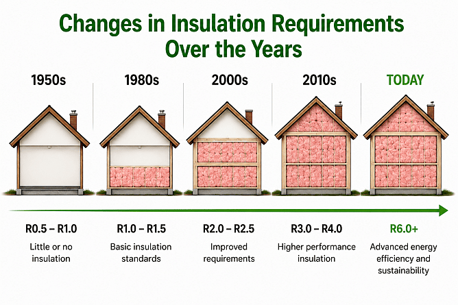Changes in Insulation Requirements Over the Years