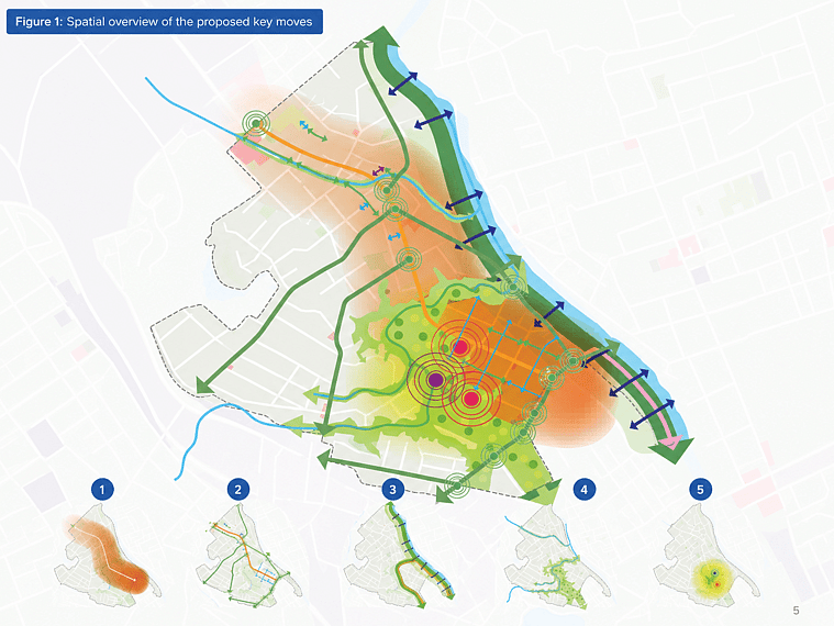 Spatial planning map illustrating key growth and movement connections in Hamilton