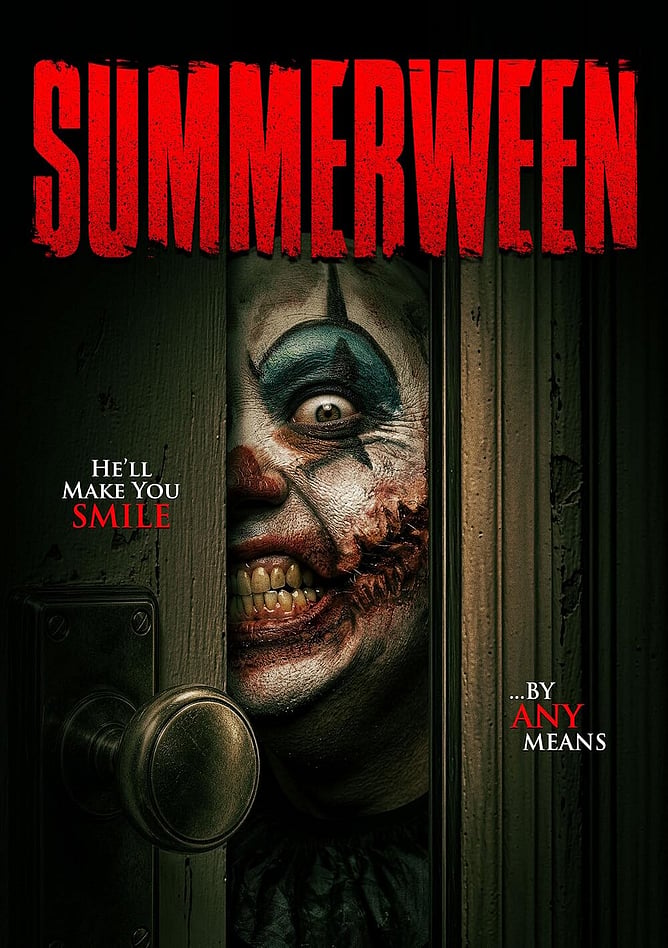 Poster for 'SUMMERWEEN', a 2026 killer clown horror film directed by Ryan Ebert and released by The Asylum on 26 June 2026.