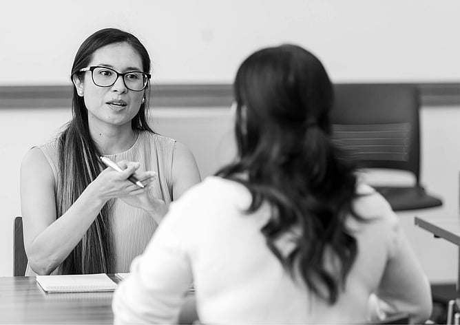 Business meeting with an employee and employer about rights