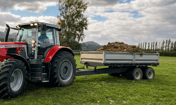 Global 12 Tonne Tip Trailer with dirt load