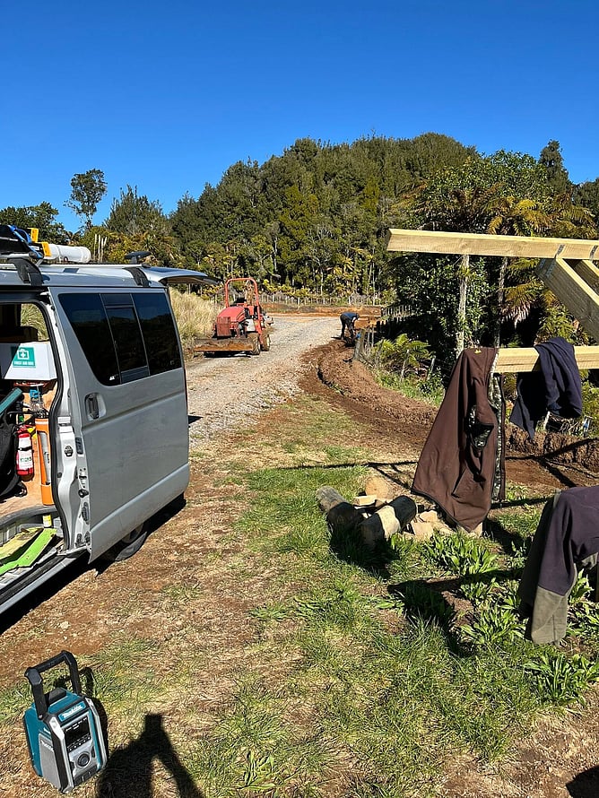 Trenching and site preparation for off-grid Victron solar installation by Grayson Dales Electrical
