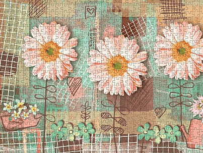 Nova 1000 Piece Jigsaw Puzzle Pink Gerbera Flowers