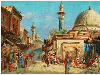 Gold 1000 Piece Jigsaw Puzzle Carl Wuttke: Orientalist Street View