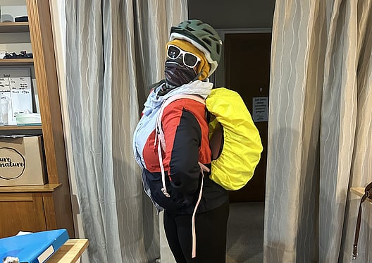 Jessie geared up to cycle!