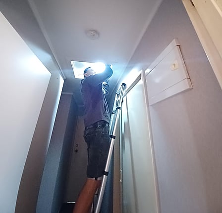 Our assessors check ceiling cavities for insulation and leaks