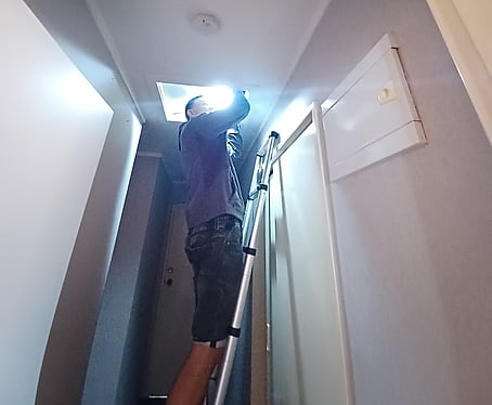 Our assessors check ceiling cavities for insulation and leaks