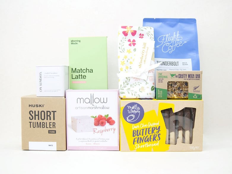 Coffee and tea gift box NZ with NZ-made brews from KYND Gift Boxes