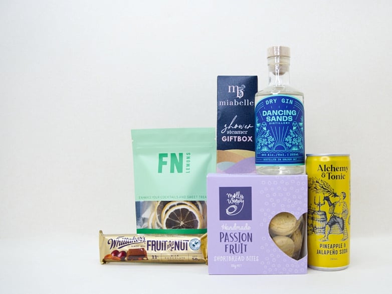 Gin Night In gift box NZ &mdash; premium NZ-made gifts including Dancing Sands gin, Miabelle shower steamers and Whittakers chocolate