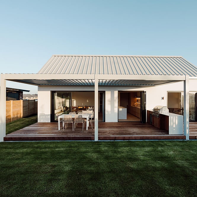 Outdoor decking and awning