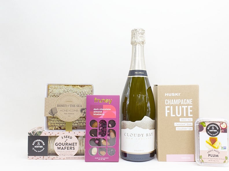 Sweet and Sparkling gift box NZ &mdash; premium NZ-made gift box with Cloudy Bay, Fruney chocolate, Huski flute and honey comb