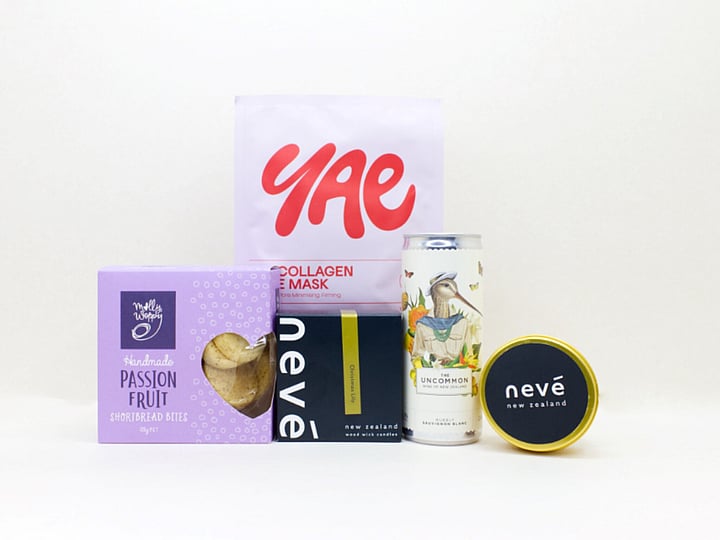 NEVE, MOLLY WOPPY COOKIE, YAE COLLAGEN FACEMASK, UNCOMMON WINE