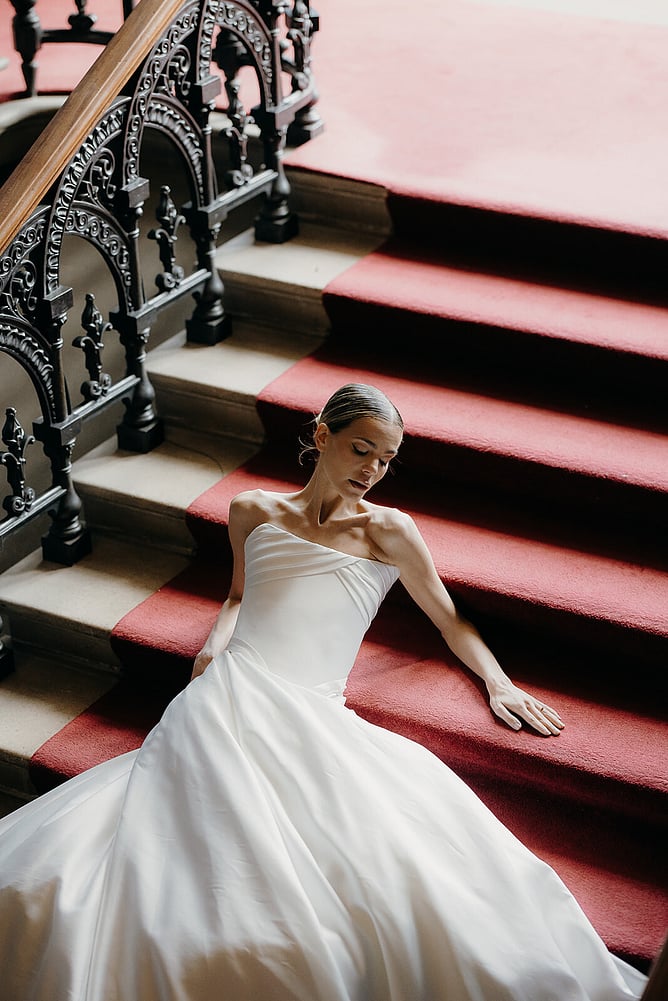 Luxury bespoke wedding dress designed by Kate Edmondson in London