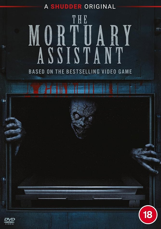 Poster for 'THE MORTUARY ASSISTANT', a Shudder Original possession horror based on the hit video game, released on Blu-ray, DVD and digital from 20 July 2026 via Acorn Media International.