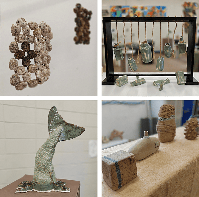 A small taster of the incredible pieces this year's Diploma students have been working on - Clockwise from top left: Xanthe McHarg, Rachel Petrie, Annelize du Toit, Janine Tate.