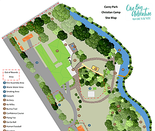 Site MAp of Carey Park Christian Camp located Henderson Valley West Auckland