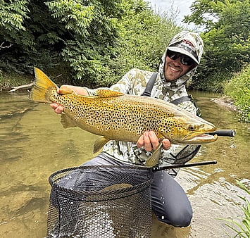 Trophy Rotorua brown trout Ollie Bassett Fly Fishing Guiding Rotorua