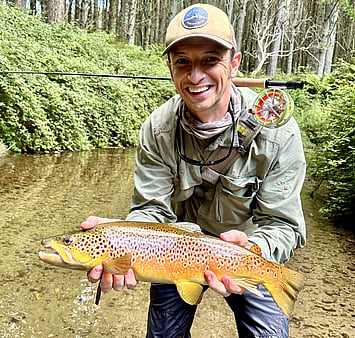 Small stream brown trout Rotorua Ollie Bassett Fly Fishing Guiding