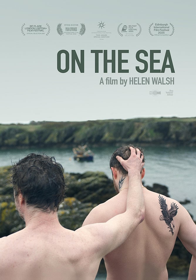 Poster for 'ON THE SEA', Helen Walsh’s coastal drama starring Barry Ward, Lorne MacFadyen and Liz White, with US distribution by Dark Sky Pictures.