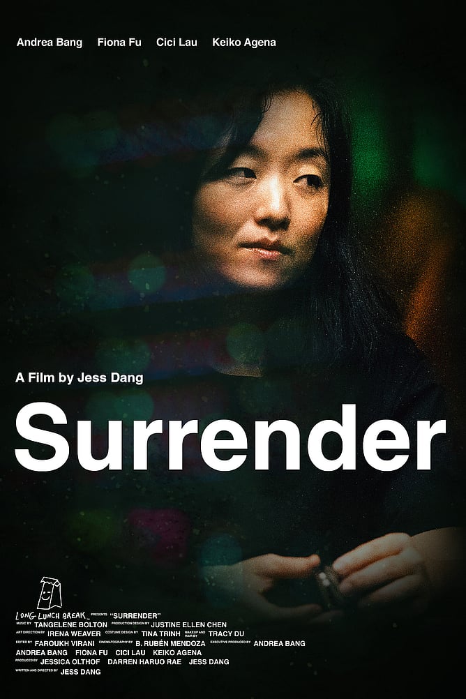 Poster for 'SURRENDER', a 2026 gambling addiction drama directed by Jess Dang and released on US Digital from 14 July via Freestyle Digital Media.