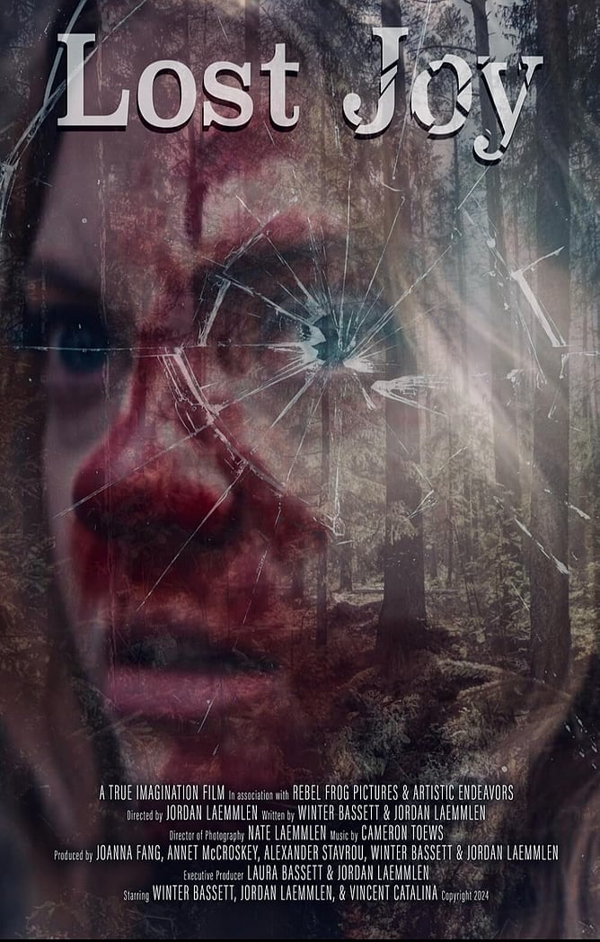 Poster for 'LOST JOY', a 2026 psychological thriller from High Fliers Films, directed by Jordan Laemmlen and starring Winter Bassett, Jordan Laemmlen and Vincent Catalina.