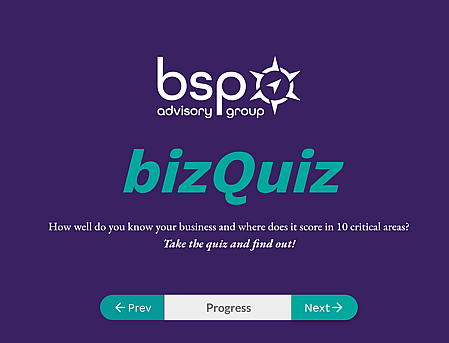 Photo of the BSP bizQuiz landing page