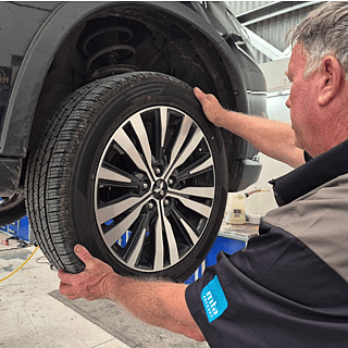 fitting a wheel, MTA accredited mechanic from Automotive solutions kauri