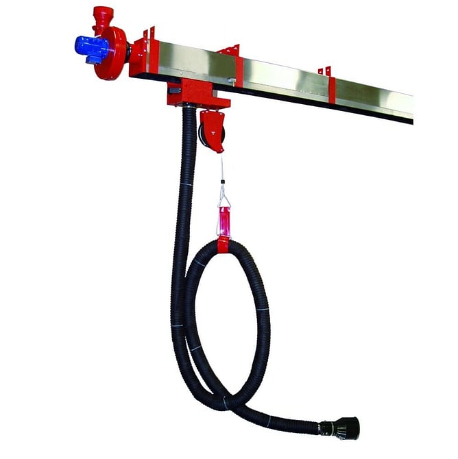 Aerservice CA aerial sliding rail duct system for automotive workshop extraction